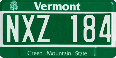 VT license plate NXZ184