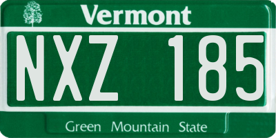 VT license plate NXZ185