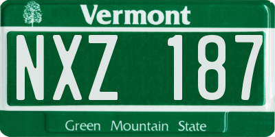 VT license plate NXZ187
