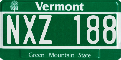 VT license plate NXZ188