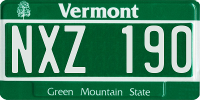 VT license plate NXZ190