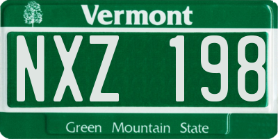 VT license plate NXZ198