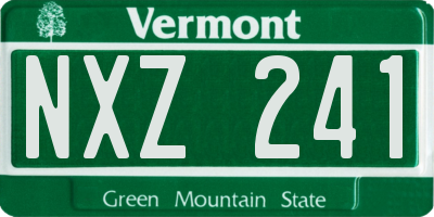 VT license plate NXZ241