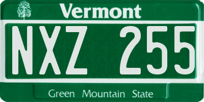 VT license plate NXZ255