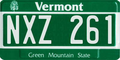 VT license plate NXZ261