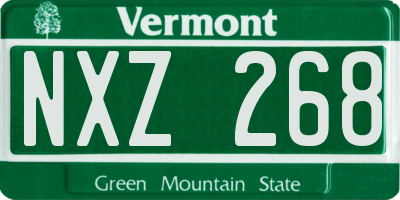 VT license plate NXZ268