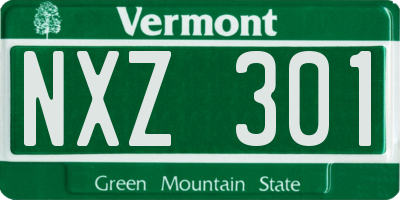 VT license plate NXZ301