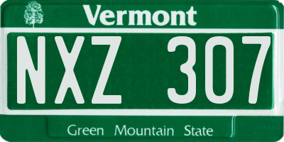 VT license plate NXZ307