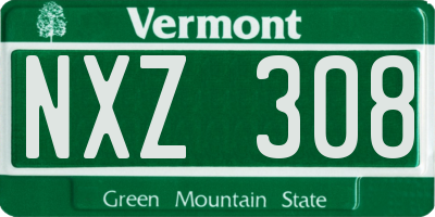 VT license plate NXZ308