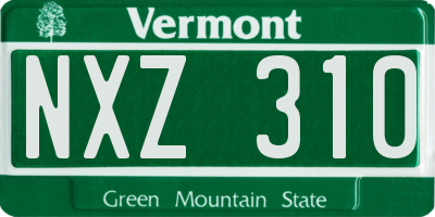VT license plate NXZ310