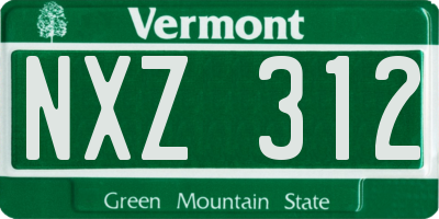 VT license plate NXZ312