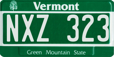 VT license plate NXZ323