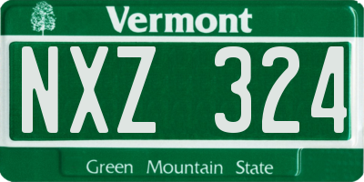 VT license plate NXZ324