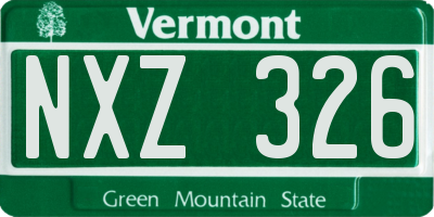 VT license plate NXZ326