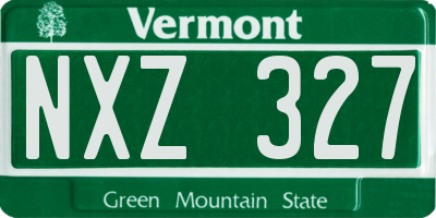 VT license plate NXZ327