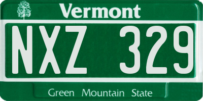 VT license plate NXZ329