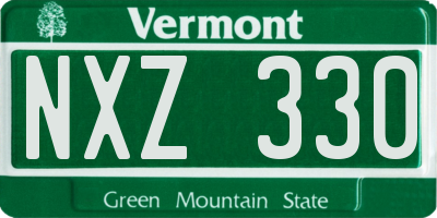 VT license plate NXZ330