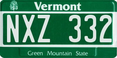 VT license plate NXZ332
