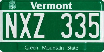 VT license plate NXZ335