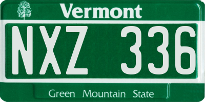 VT license plate NXZ336