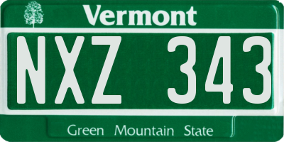 VT license plate NXZ343