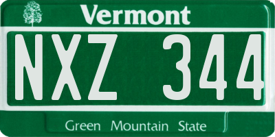 VT license plate NXZ344