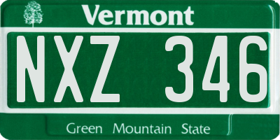 VT license plate NXZ346