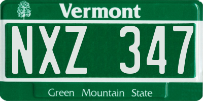 VT license plate NXZ347