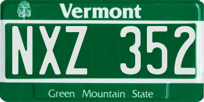 VT license plate NXZ352