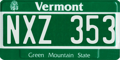 VT license plate NXZ353