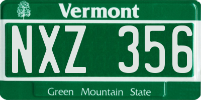 VT license plate NXZ356