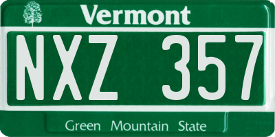 VT license plate NXZ357