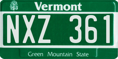 VT license plate NXZ361