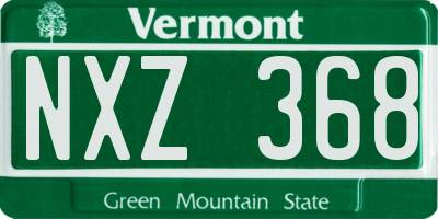 VT license plate NXZ368