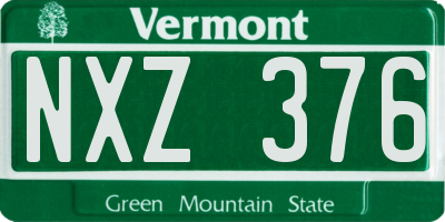 VT license plate NXZ376