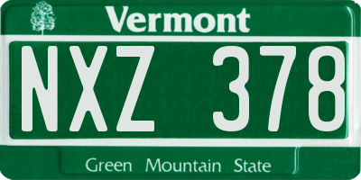 VT license plate NXZ378