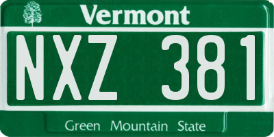 VT license plate NXZ381
