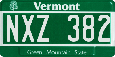 VT license plate NXZ382