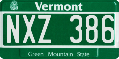 VT license plate NXZ386