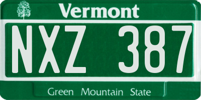 VT license plate NXZ387