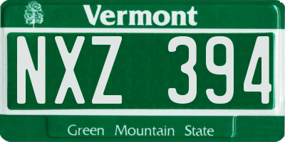 VT license plate NXZ394
