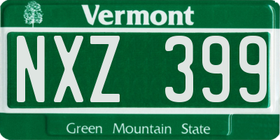 VT license plate NXZ399