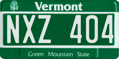 VT license plate NXZ404