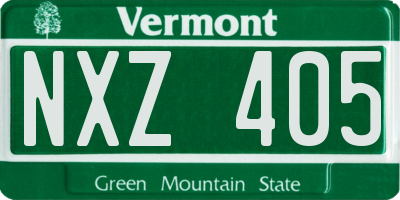 VT license plate NXZ405