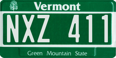 VT license plate NXZ411