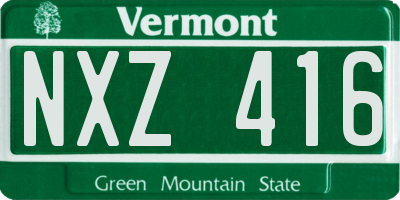 VT license plate NXZ416