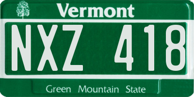 VT license plate NXZ418