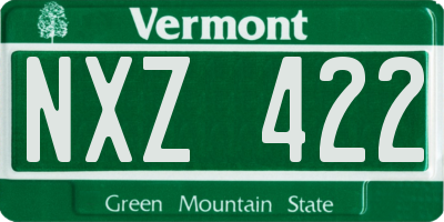 VT license plate NXZ422