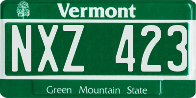 VT license plate NXZ423