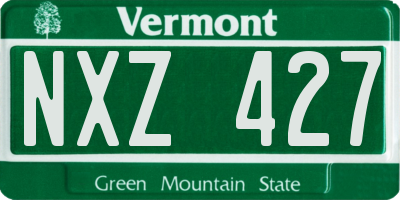 VT license plate NXZ427